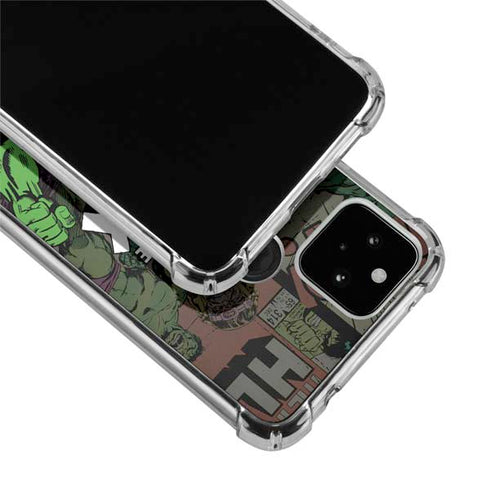 Marvel Classic Comics Hulk Fighter Vintage Google Pixel 5 Clear Case
